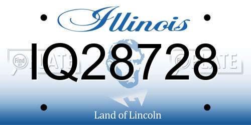 IQ28728 Illinois License Plate