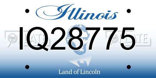 IQ28775 Illinois License Plate