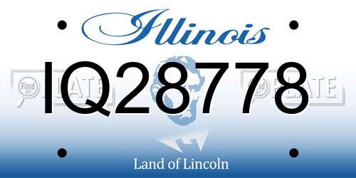 IQ28778 Illinois License Plate