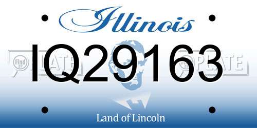IQ29163 Illinois License Plate