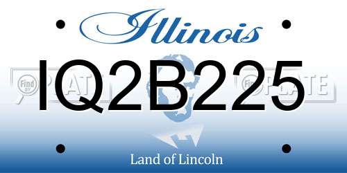 IQ2B225 Illinois License Plate