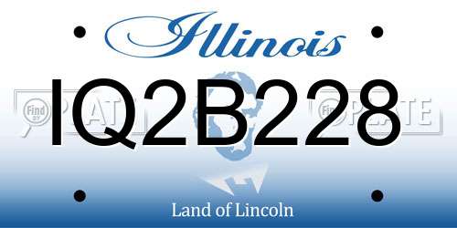 IQ2B228 Illinois License Plate
