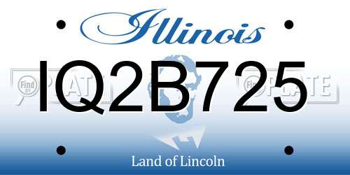 IQ2B725 Illinois License Plate