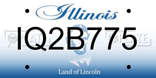 IQ2B775 Illinois License Plate