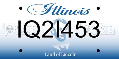 IQ2I453 Illinois License Plate