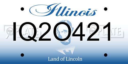 IQ2O421 Illinois License Plate