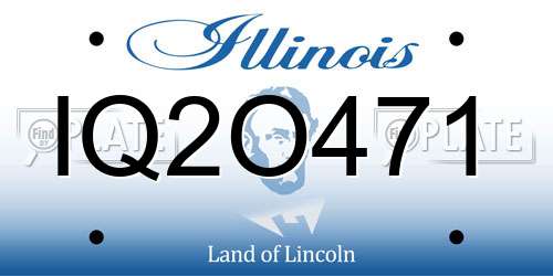 IQ2O471 Illinois License Plate