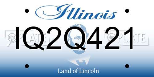 IQ2Q421 Illinois License Plate