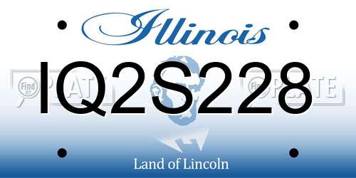 IQ2S228 Illinois License Plate