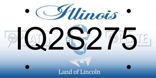 IQ2S275 Illinois License Plate