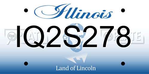 IQ2S278 Illinois License Plate