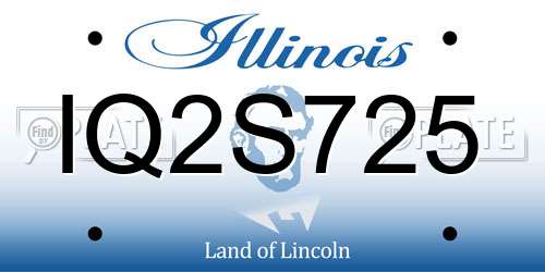 IQ2S725 Illinois License Plate