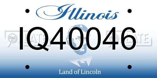 IQ40046 Illinois License Plate