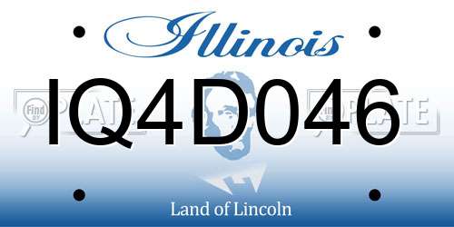 IQ4D046 Illinois License Plate