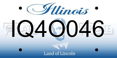 IQ4O046 Illinois License Plate