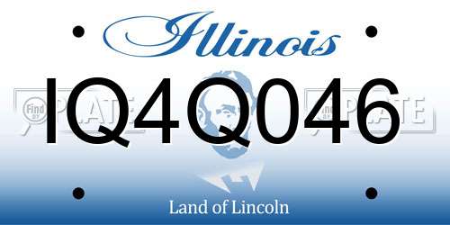 IQ4Q046 Illinois License Plate