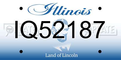 IQ52187 Illinois License Plate