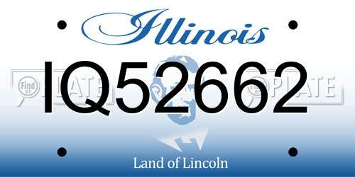 IQ52662 Illinois License Plate
