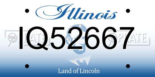 IQ52667 Illinois License Plate