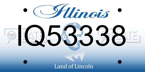 IQ53338 Illinois License Plate