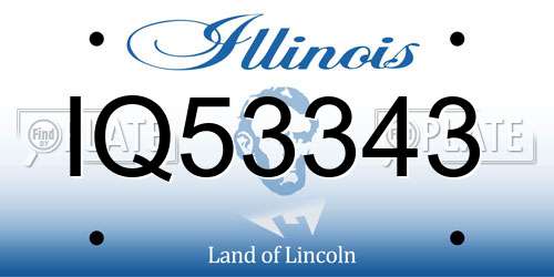 IQ53343 Illinois License Plate
