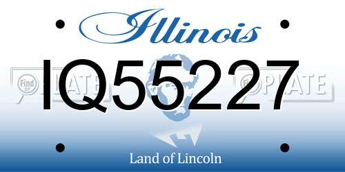 IQ55227 Illinois License Plate