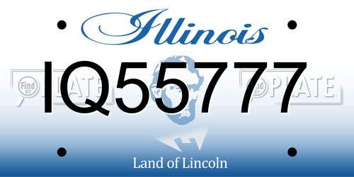 IQ55777 Illinois License Plate