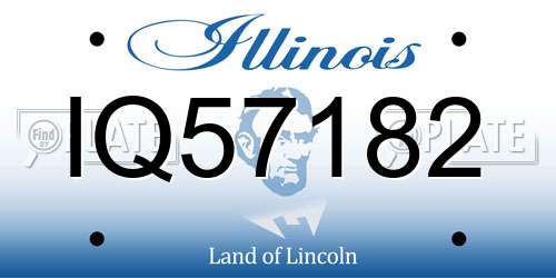 IQ57182 Illinois License Plate