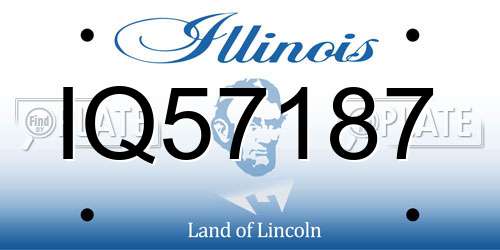 IQ57187 Illinois License Plate