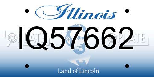 IQ57662 Illinois License Plate