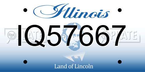 IQ57667 Illinois License Plate