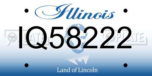 IQ58222 Illinois License Plate