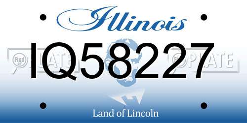 IQ58227 Illinois License Plate