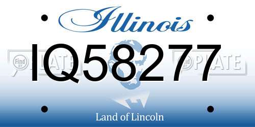 IQ58277 Illinois License Plate