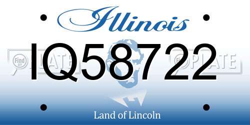 IQ58722 Illinois License Plate