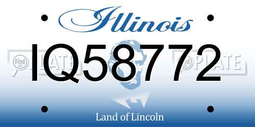 IQ58772 Illinois License Plate