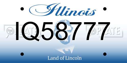 IQ58777 Illinois License Plate