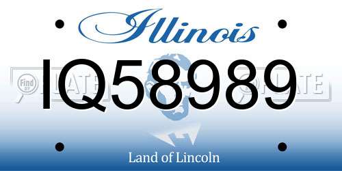IQ58989 Illinois License Plate