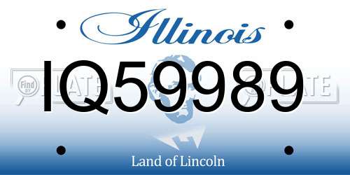 IQ59989 Illinois License Plate