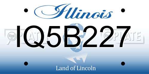 IQ5B227 Illinois License Plate