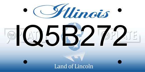 IQ5B272 Illinois License Plate