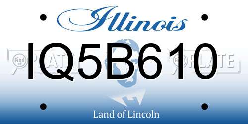 IQ5B610 Illinois License Plate