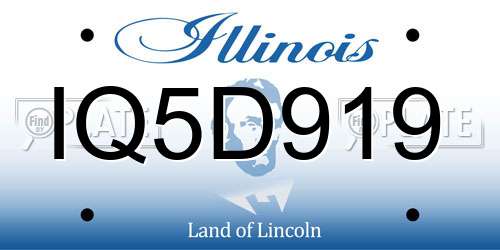 IQ5D919 Illinois License Plate