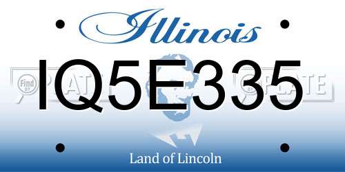 IQ5E335 Illinois License Plate