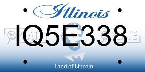 IQ5E338 Illinois License Plate