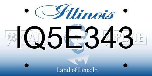 IQ5E343 Illinois License Plate