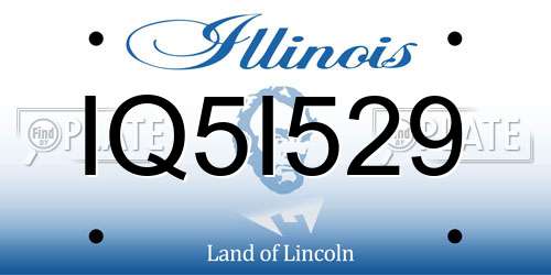 IQ5I529 Illinois License Plate