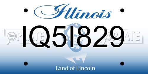 IQ5I829 Illinois License Plate