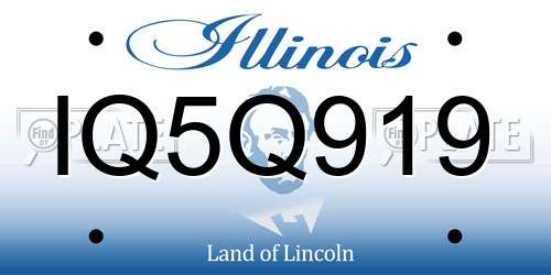 IQ5Q919 Illinois License Plate
