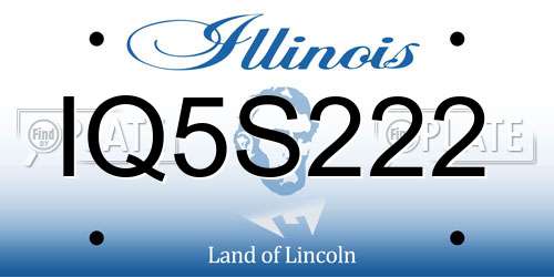 IQ5S222 Illinois License Plate